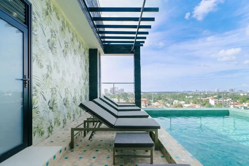Outdoor swimming pool at Abantu Hotel in Mikocheni, Dar es Salaam.